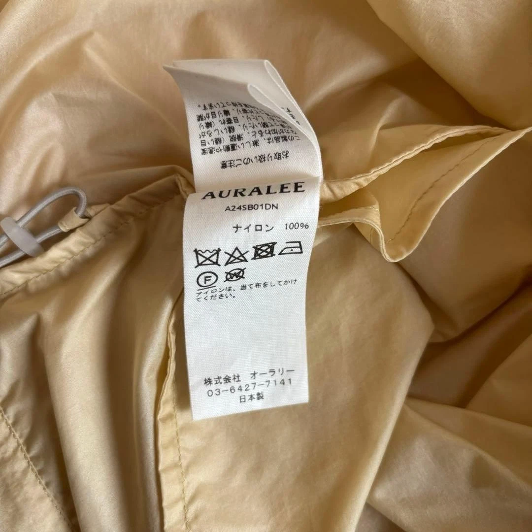 AURALEE Light Nylon Half Zip Pullover Yellow Size 4 Used - product detail image 5