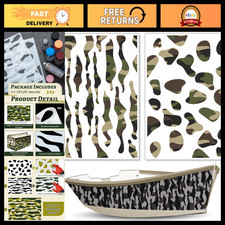 Large Camo Stencils 18"x26" - 2 Pack Camouflage Painting Templates for Boats
