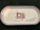 RARE Fiesta Oval Utility Bread or Tray Decorated w FIREWORKS  EXC
