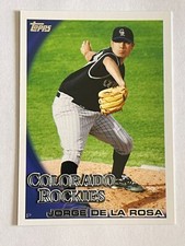 2010 TOPPS JORGE DE LA ROSA #49 PITCHER COLORADO ROCKIES BASEBALL CARD