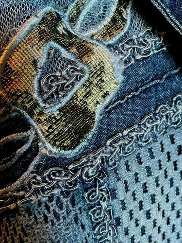Styleworks Vintage Decorated Fitted Denim Duster Jacket - Picture 5 of 5