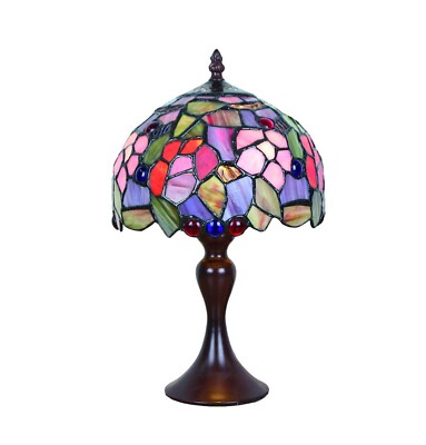 8 Inch Colorful Flower Tiffany Lamps for Living Room, Pastoral Stained Glass ...