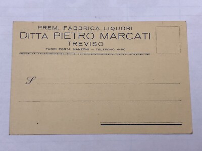 1920 Treviso Company Pietro Marcati Liqueurs Notice of Passage, Original