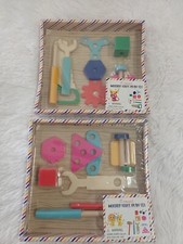 Lot X2 10 Count Wooden Tools Play Set W/Handsaw Hammer, Ages 4 , BNIP