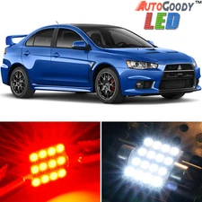 8 x Premium Red LED Lights Interior Package Kit for Lancer Evo X 2008-2015