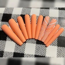 custom press on coffin nails, 3XL, size S/M, sparkly 3-D design