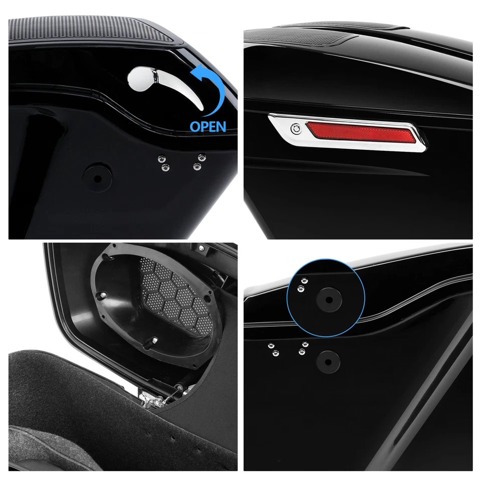 Tapas de altavoz rígidas extendidas de 4" de 6x9" para Harley Electra Road Glide 93-13 Foto 3 de 4