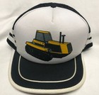 Vintage 1980s CAT CATERPILLAR 3 COLOR SIDE STRIPES SNAPBACK TRUCKER HAT CAP