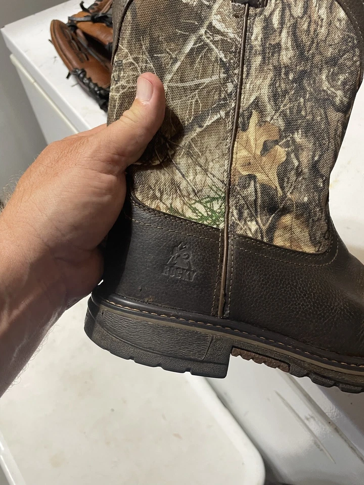 Rocky Boy Kid Size 6.5 M Ride FLX Waterproof Western Realtree Camo 8" Boots - Image 3 of 4