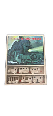 Classic Train Gift Set HardCover Book With Wooden Train Interactive