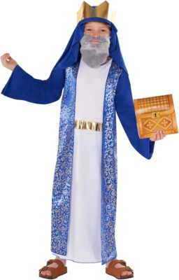 Kids Blue Wise Man Costume S - XL Boys 3 Kings Three Wise Men Nativity Christmas