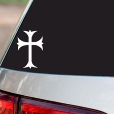 Christian Cross Sticker Jesus Religious S44 all chrome and regular vinyl colors