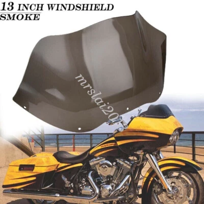Smoke 13" Wave Windshield Windscreen For Harley Road Glide FLTR FLTRX 1998-2013 - Image 1 of 4