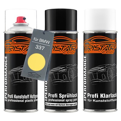 Autolack Spraydosen Set für Kunststoff Stoßstange für BMW 337 Dakargelb II