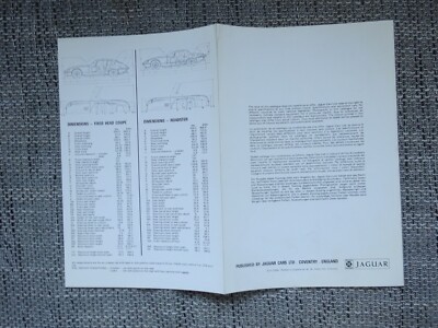 Jaguar E-Type Serie 3 III Daten Prospekt Data Brochure 1971 D/E/F/I rare