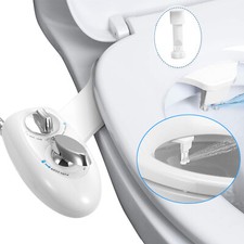 Non-Electric Bidet Water Spray Bidet Toilet W/ Dual Nozzle Seat Cover Attachment