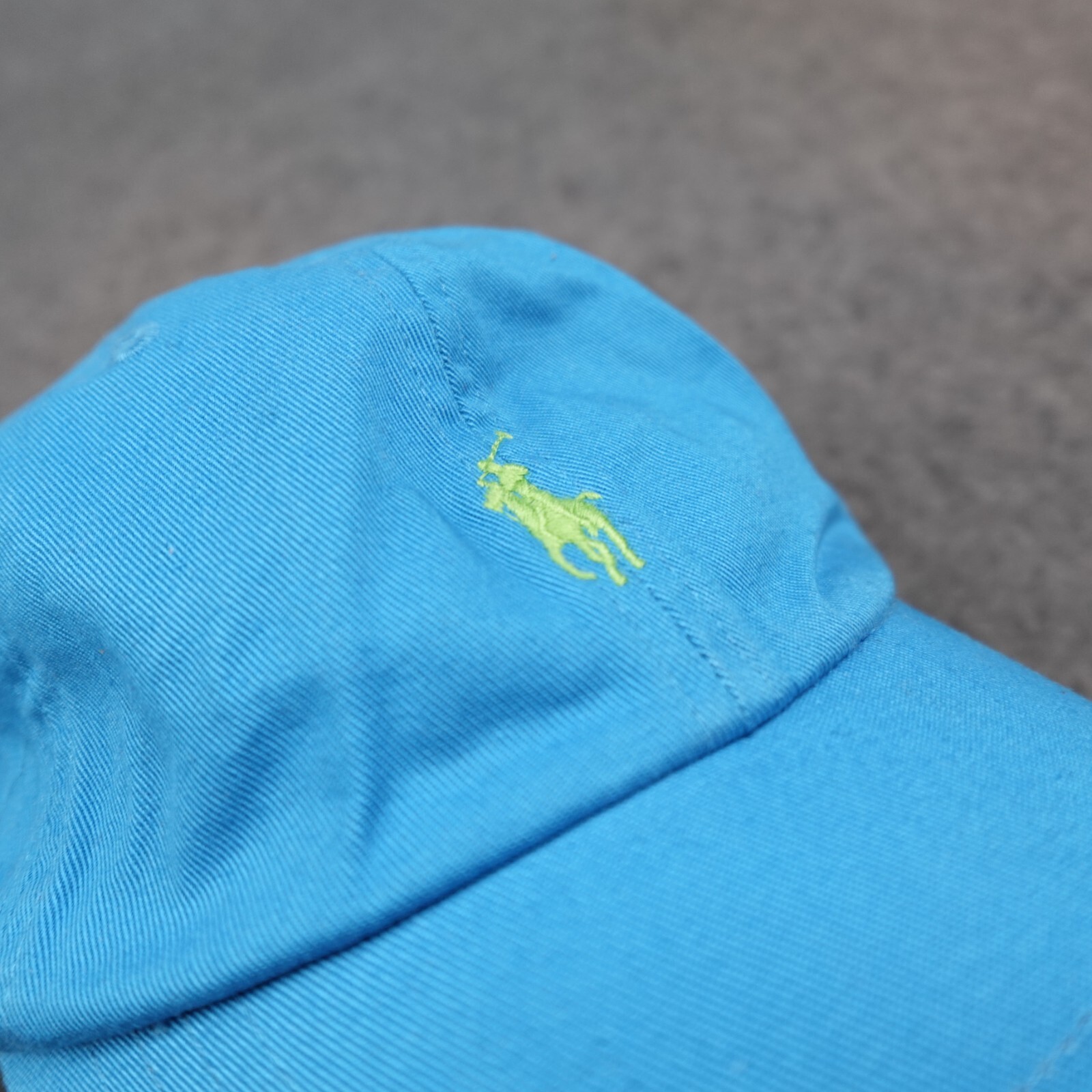 Cappello Polo Ralph Lauren berretto cinturino posteriore blu pony logo scritto golf papà turchese