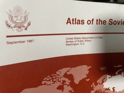 Atlas of the Soviet Union US Dept of State Booklet 1987 Vintage Castleton VT - Imagen 3 de 10