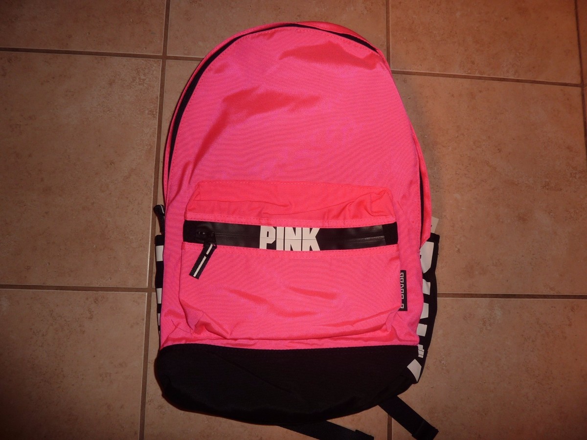 VICTORIAS SECRET PINK NEW COLLEGIATE PINK LARGE BACKPACK ZIP BOOK