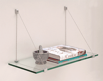 CRL 624K Satin Aluminum 6" x 24" Cable Glass Shelf Kit - Picture 1 of 1