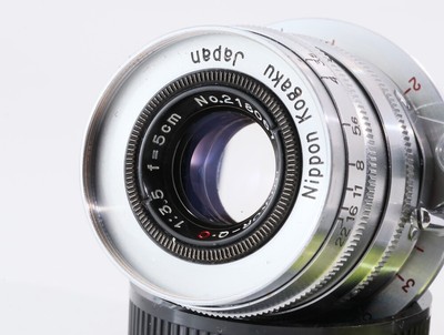 Nippon kogaku Nikkor QC 5cm F3.5 L39 Lens w/Nicca Filter. 