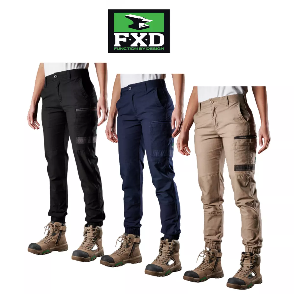 FXD Men WP-4 Stretch Cuffed Work Pants Lighterweight Strong Cotton Canvas  WP4