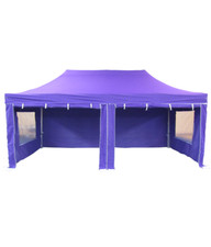 MCD Pop 32mm Purple Heavy Duty Pop Up Gazebo 3m x 6m Easy Up Market With Sides