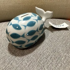 Serrv Ceramic Whale Bank NWT