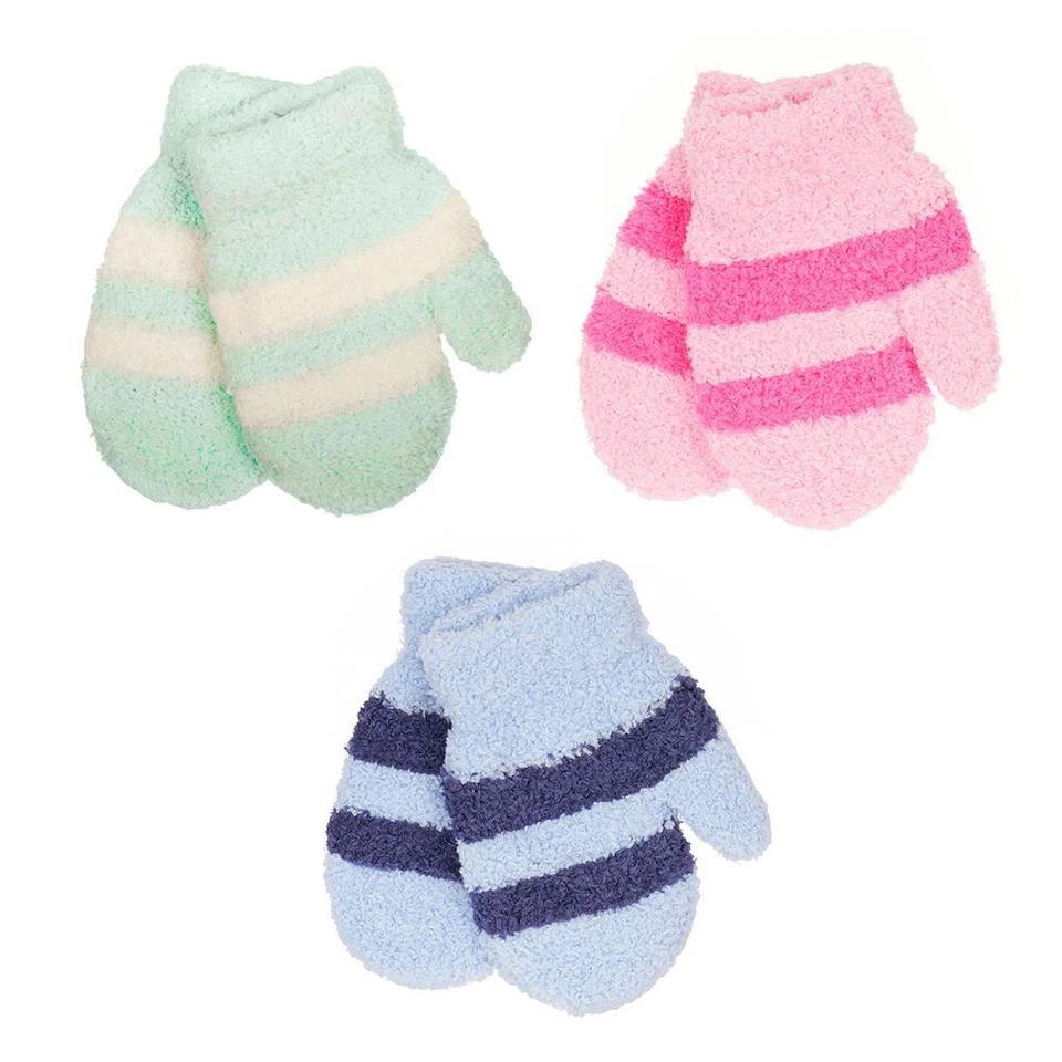 Babys/Kleinkinder Magic Fäustlinge Soft Touch warme Winter gestreifte Handschuhe (3 Paar)