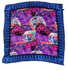 Vintage Honey 100 Silk Scarf 31x31 Made in Japan Floral / Paisley