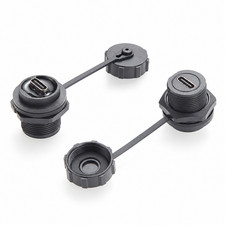 USB 3.1 Type-C Male To Female IP67 Panel Mount Coupler For Industrial Enclosures