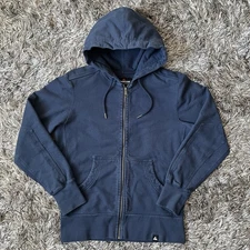 American Giant Classic Full Zip Hoodie Heavyweight Blue Mens M Made In USA