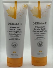 2PK Derma E Vitamin C Gentle Daily Cleansing Paste ~ 4 OZ EACH ~ EXP 9/26 ~ NEW