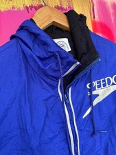 Vintage Speedo Authentic Fitness Mesh-Lined Windbreaker Jacket, Blue - Small