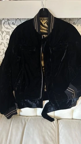 HAIDER ACKERMANN FW16 Velvet Biker Bomber Jacket Gold Lining Black Grail⁠ image 21