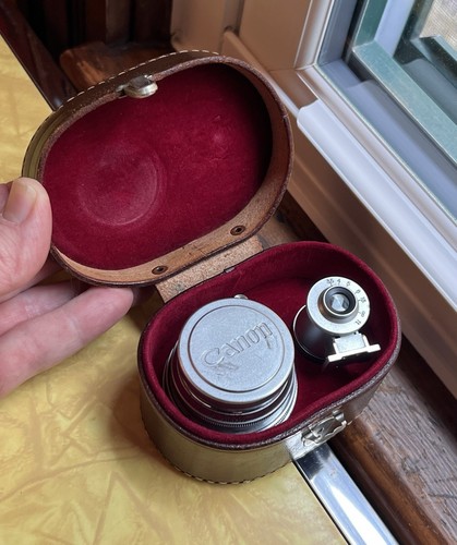 Canon Wide Angle Lens 35mm 2.8 EP Mark w/ Viewfinder + Caps in Case Screw Mount
