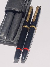 Rotring Renaissance Black Fountain Pens with Gold Plated Nibs 1980s Vintage