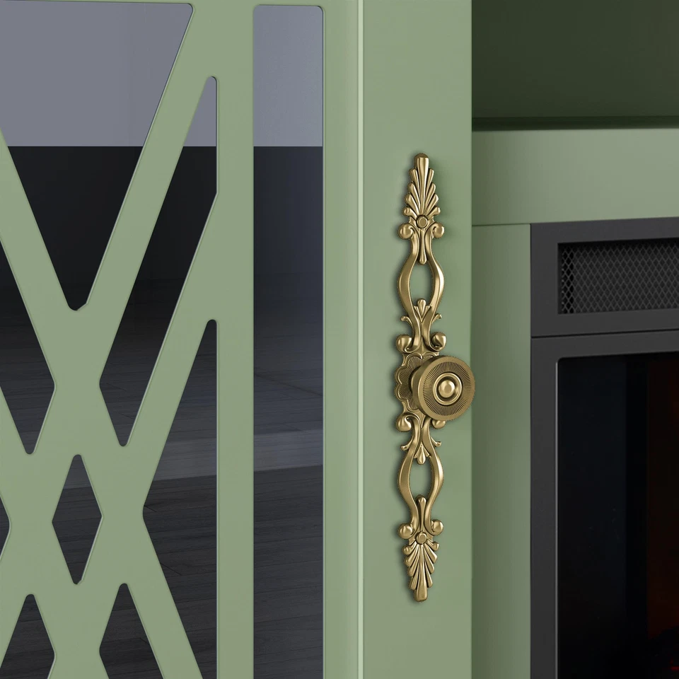 Elegante Soporte TV 61" con Chimenea - Verde Foto 4 de 4