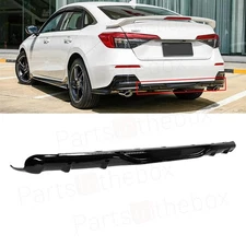 For 2022-2025 Civic HPD Style Gloss Black Rear Bumper Diffuser Underbody Spoiler
