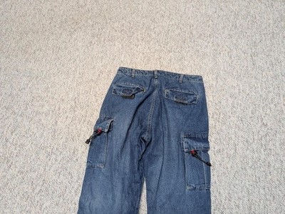 vintage POLO by RALPH LAUREN cargo BAGGY jeans 32x32 blue MILITARY