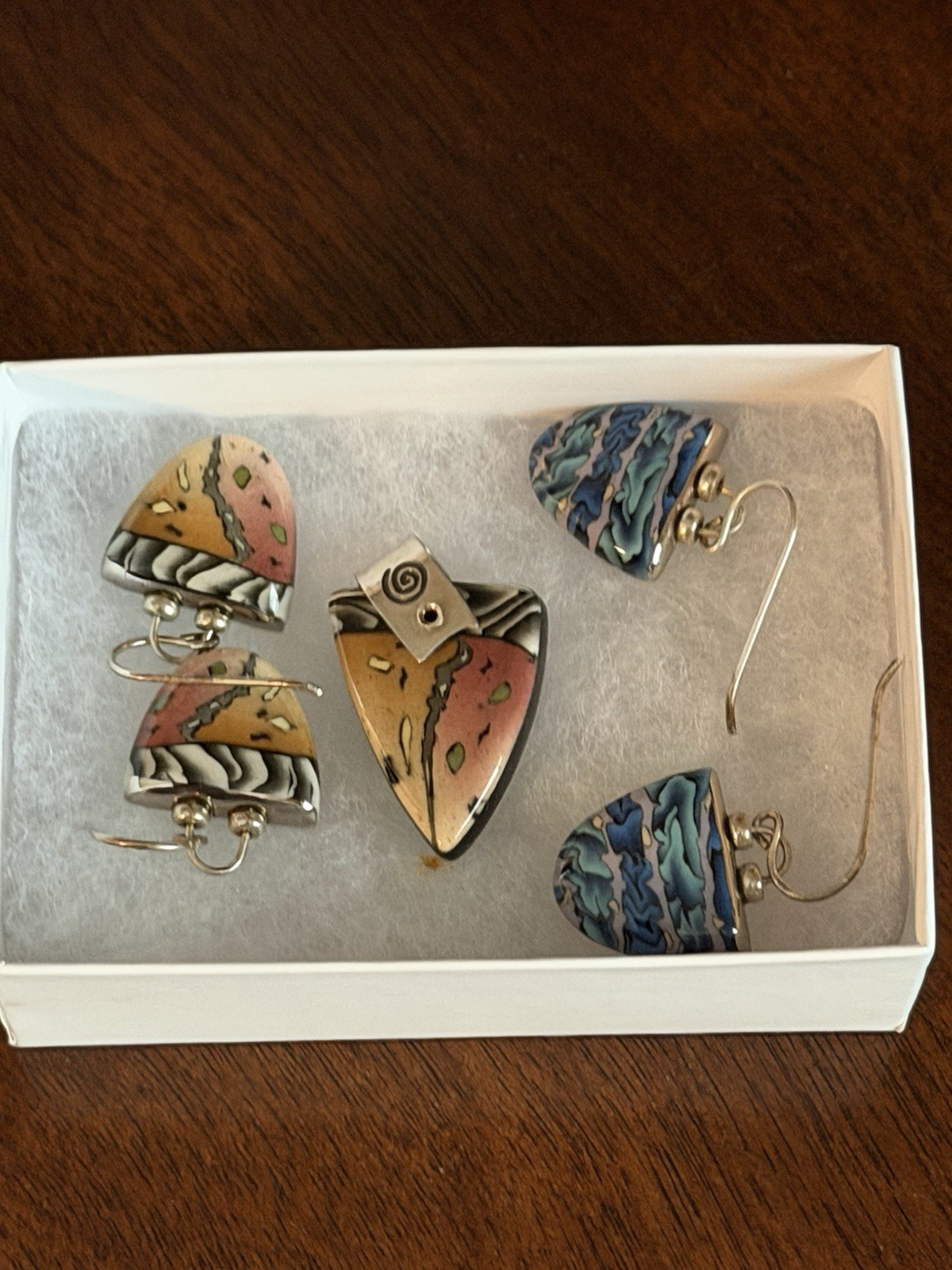 Handcrafted Multicolor Polymer Clay Dangle Drop E… - image 3