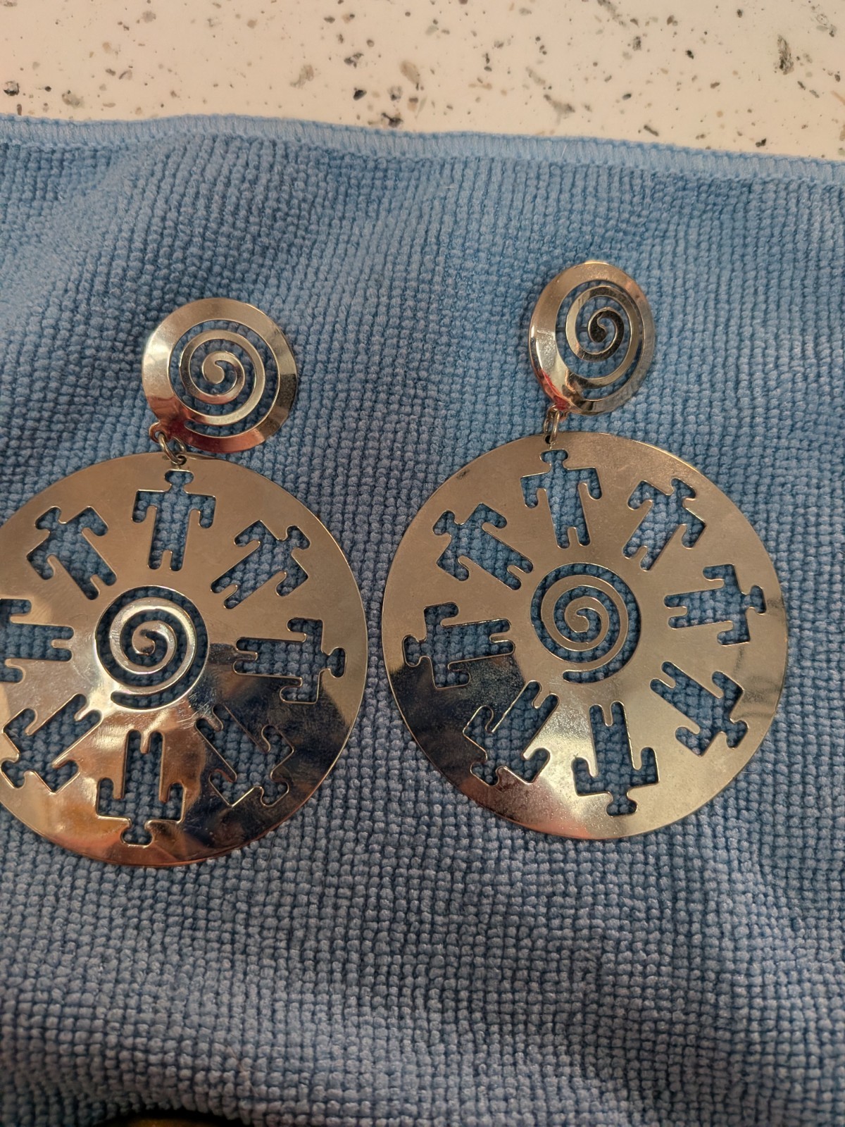 Native American Style Silver Tone earrings and tu… - image 9