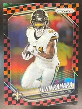 2025 Panini Prizm Black and Red Checkerboard Alvin Kamara #190 New Orleans Saint