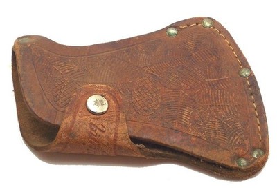 Estwing #2 Axe Hatchet Brown Leather Decorative Sheath Cover Made in USA Used