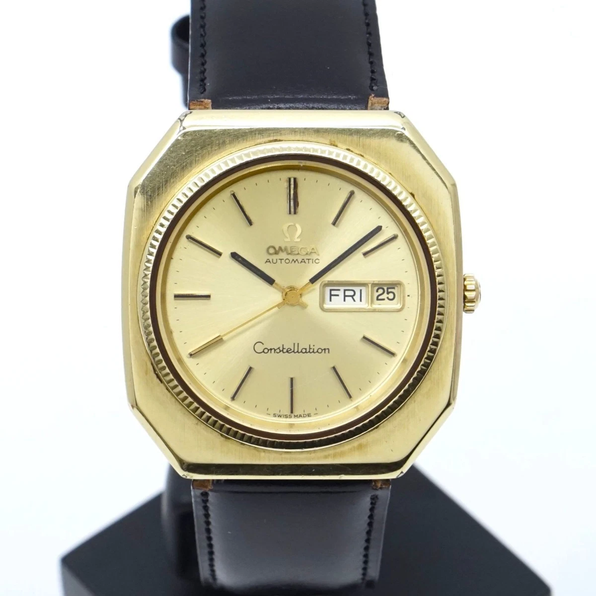 Preços baixos em Relógios de pulso pulseira banhada a ouro OMEGA