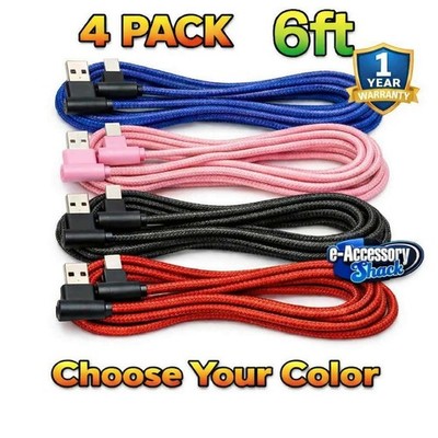 4 PACK 6ft Charging Cables 90 Degree For iPhone 14 13 12 11 X XR XS Plus Pro Max