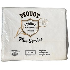 Vintage Pequot Plus-service Sheet White Vintage Flat Sheet Double Bed 81 X 108