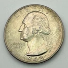 1942 D Washington Quarter AU UNC Toned Toning Denver Mint