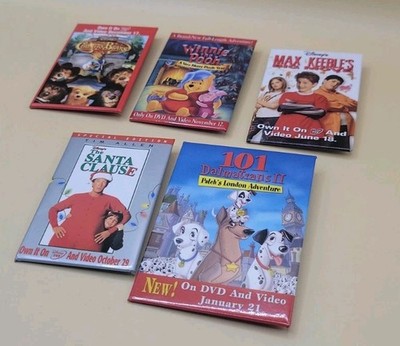 Vintage Disney Movie DVD Promo Buttons Pins Lot 5pc 101 Dalmatians Bx22b