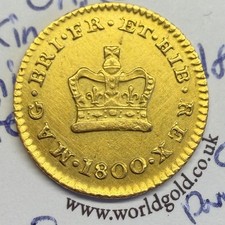 Gold Coin United Kingdom Third Guinea 1800 – George III – Sp#3738